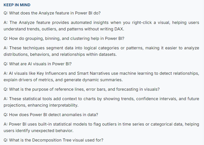An explanation written in a question-and-answer Keep in Mind format